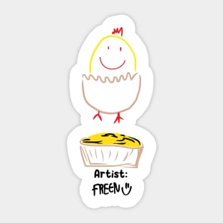artist freen sarocha draws cute little newly hatch chicks Sticker